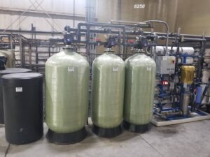 installation of commercial water treatment equipment - DI regen plant