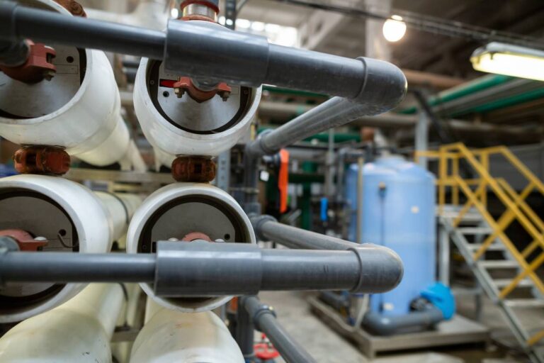 A large reverse osmosis commercial water filtration system