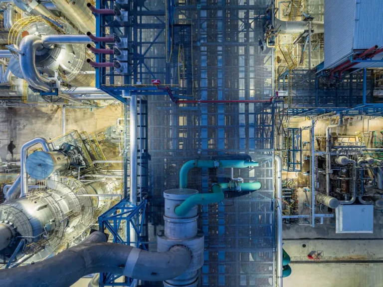 Top down view of a factory
